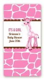 Giraffe Pink - Custom Rectangle Baby Shower Sticker/Labels