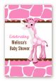 Giraffe Pink - Custom Large Rectangle Baby Shower Sticker/Labels thumbnail