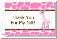 Giraffe Pink - Baby Shower Thank You Cards