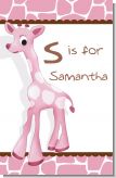 Giraffe Pink - Personalized Baby Shower Nursery Wall Art