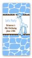 Giraffe Blue - Custom Rectangle Birthday Party Sticker/Labels thumbnail