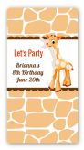 Giraffe Brown - Custom Rectangle Birthday Party Sticker/Labels