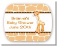 Giraffe Brown - Personalized Baby Shower Rounded Corner Stickers thumbnail