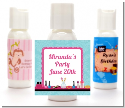 Glamour Girl Makeup Party - Personalized Birthday Party Lotion Favors