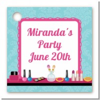 Glamour Girl Makeup Party - Personalized Birthday Party Card Stock Favor Tags