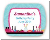 Glamour Girl Makeup Party - Personalized Birthday Party Rounded Corner Stickers