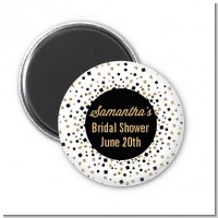 Glitter Black and White - Personalized Bridal Shower Magnet Favors