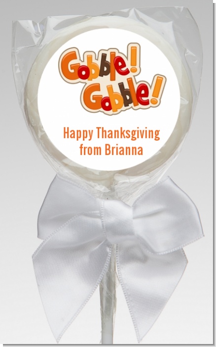 Gobble Gobble - Personalized Holiday Party Lollipop Favors