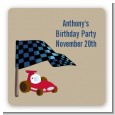 Go Kart - Square Personalized Birthday Party Sticker Labels thumbnail