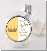 Gold Glitter Baby Crown - Personalized Baby Shower Candy Jar