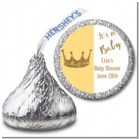 Gold Glitter Baby Crown - Hershey Kiss Baby Shower Sticker Labels