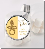 Gold Glitter Baby Pacifier - Personalized Baby Shower Candy Jar