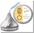 Gold Glitter Baby Rattle - Hershey Kiss Baby Shower Sticker Labels thumbnail