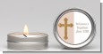 Gold Glitter Cross Beige - Baptism / Christening Candle Favors thumbnail