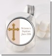 Gold Glitter Cross Beige - Personalized Baptism / Christening Candy Jar thumbnail