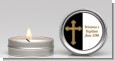 Gold Glitter Cross Black - Baptism / Christening Candle Favors thumbnail