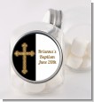 Gold Glitter Cross Black - Personalized Baptism / Christening Candy Jar thumbnail