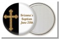 Gold Glitter Cross Black - Personalized Baptism / Christening Pocket Mirror Favors thumbnail
