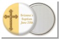 Gold Glitter Cross Yellow - Personalized Baptism / Christening Pocket Mirror Favors thumbnail