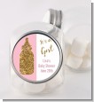 Gold Glitter Pink Baby Bottle - Personalized Baby Shower Candy Jar thumbnail