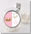 Gold Glitter Pink Crown - Personalized Baby Shower Candy Jar thumbnail