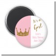 Gold Glitter Pink Crown - Personalized Baby Shower Magnet Favors thumbnail