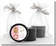 Gold Glitter Pink Rattle - Baby Shower Black Candle Tin Favors thumbnail