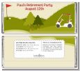 Golf Cart - Personalized Retirement Party Candy Bar Wrappers thumbnail