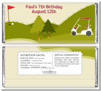 Golf Cart - Personalized Birthday Party Candy Bar Wrappers