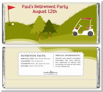 Golf Cart - Personalized Retirement Party Candy Bar Wrappers