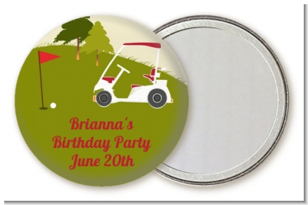 Golf Cart - Personalized Birthday Party Pocket Mirror Favors