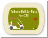 Golf Cart - Personalized Birthday Party Rounded Corner Stickers