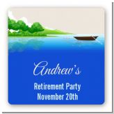 Gone Fishing - Square Personalized Retirement Party Sticker Labels