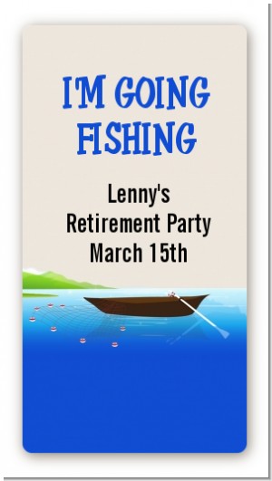 Gone Fishing - Custom Rectangle Birthday Party Sticker/Labels