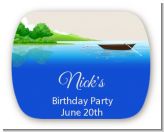 Gone Fishing - Personalized Birthday Party Rounded Corner Stickers