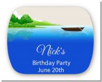 Gone Fishing - Personalized Birthday Party Rounded Corner Stickers