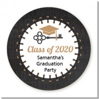 Grad Keys to Success - Round Personalized Graduation Party Sticker Labels