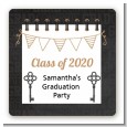 Grad Keys to Success - Square Personalized Graduation Party Sticker Labels thumbnail
