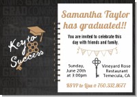 Grad Keys to Success - Graduation Party Invitations