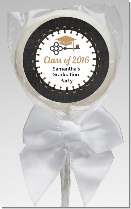 Grad Keys to Success - Personalized Graduation Party Lollipop Favors