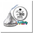 Hats Off To The Grad - Hershey Kiss Graduation Party Sticker Labels thumbnail