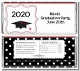 Graduation Cap Black & Red - Personalized Graduation Party Candy Bar Wrappers thumbnail