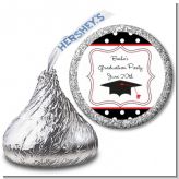Graduation Cap Black & Red - Hershey Kiss Graduation Party Sticker Labels