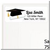 Graduation Cap Black - Graduation Party Return Address Labels