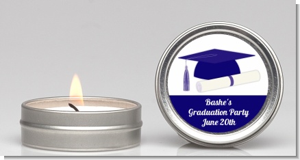 Graduation Cap Blue - Graduation Party Candle Favors