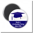 Graduation Cap Blue - Personalized Graduation Party Magnet Favors thumbnail