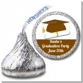 Graduation Cap Brown - Hershey Kiss Graduation Party Sticker Labels