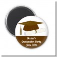 Graduation Cap Brown - Personalized Graduation Party Magnet Favors thumbnail