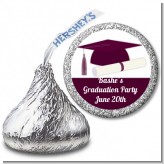 Graduation Cap Maroon - Hershey Kiss Graduation Party Sticker Labels