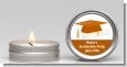 Graduation Cap Orange - Graduation Party Candle Favors thumbnail